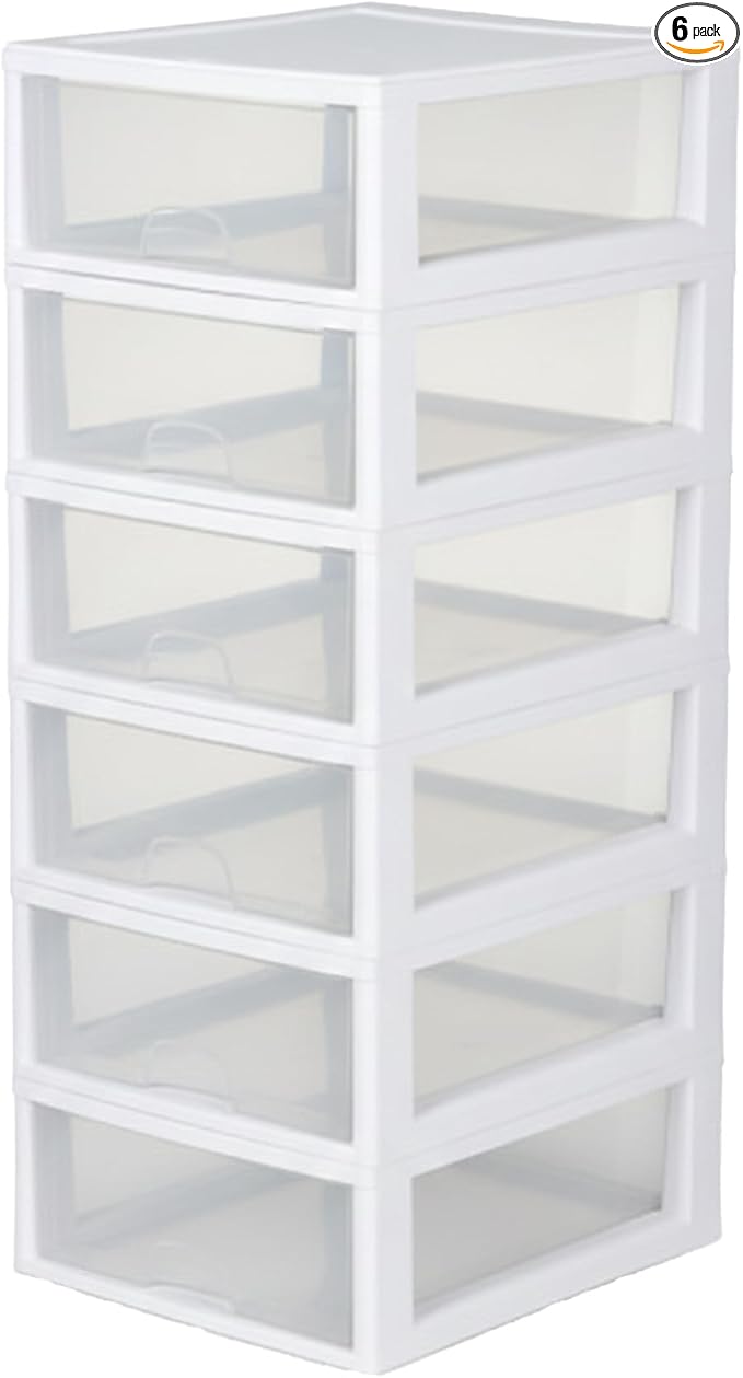 Sterilite 6-Pack 16 Quart Stacking Drawer, Accessories, Craft Supplies by Sterilite