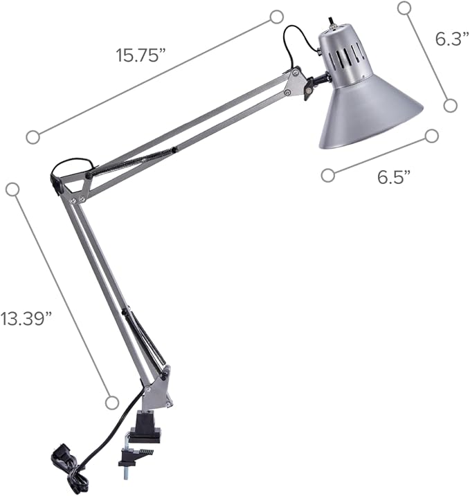 Bostitch Office VLF100-SLV Swing Arm Desk Lamp - Image 5