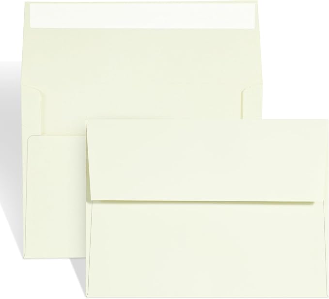 100 Pack A2 Ivory Envelopes Self Sealing Adhesive Perfect by AZAZA