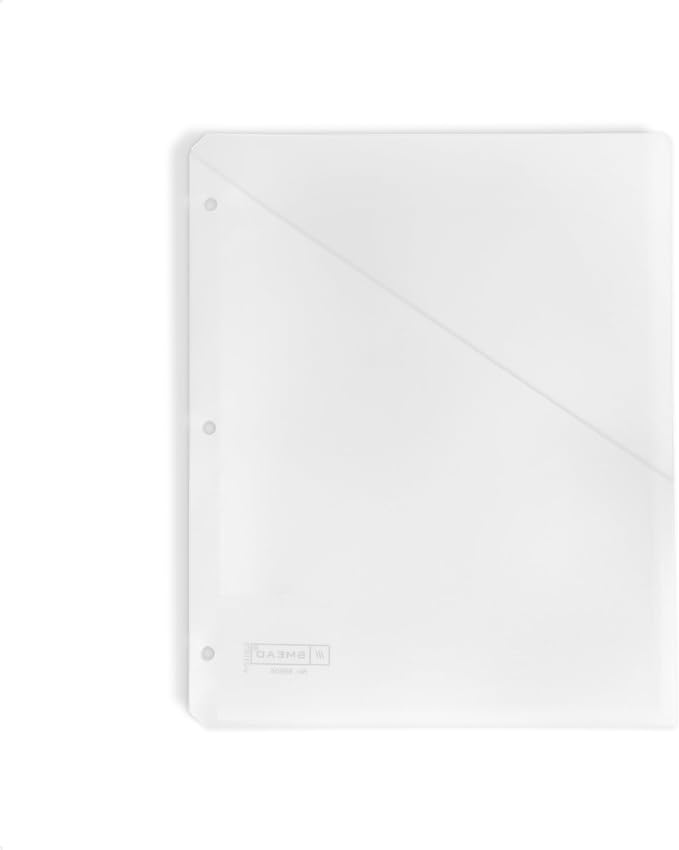 Smead Organized Up Poly Translucent Slash File Jacket, Three-Hole Punched by SMEAD