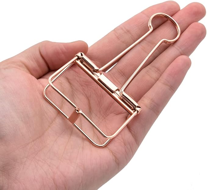 Extra Large Binder Clips 2 Inch, Big Paper Clamps Rose Gold - Image 4