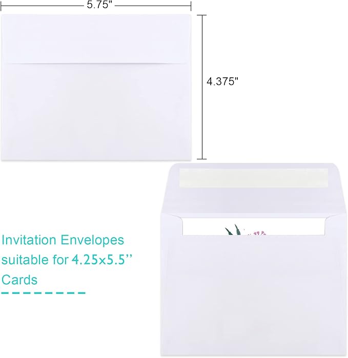 70 Packs Invitation Envelopes, A2 Envelopes White, Postcard Envelopes, Envelopes - Image 2