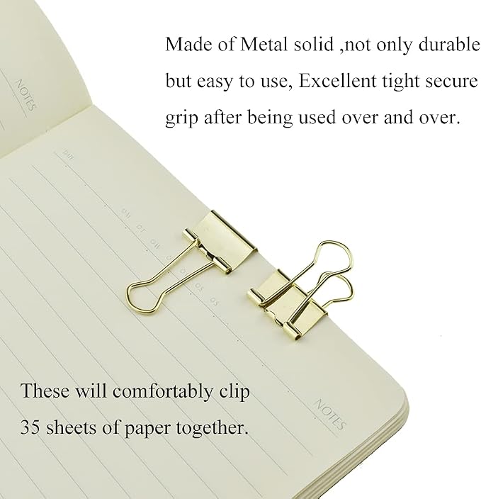 HAHIYO Binder Clips Paper Clamps Spring Steel Sturdy Small 0.75 inches Width - Image 6