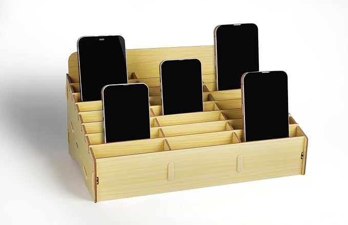 HengTianMei Wooden Desktop Storage Box Mobile Phone Management Storage Box by HengTianMei