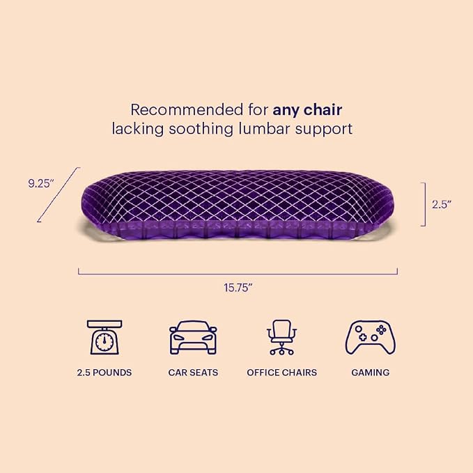 Purple Back Cushion, Lumbar Support Pillow - Image 2