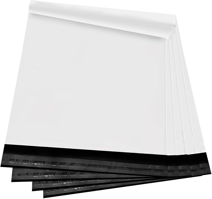 White Poly Mailers 19x24 Inch, 250 Pack | Self-seal shipping bags by Unknown