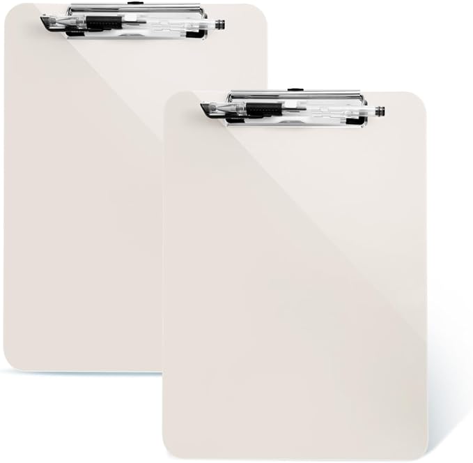 2 PCS Plastic Clipboard with Pen Holder, Standard A4 Letter Size, Nursing Clip by TFDLCGzm