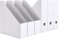 EXYGLO 6 Pack White Magazine File Holder, Cardboard Magazine Rack by EXYGLO