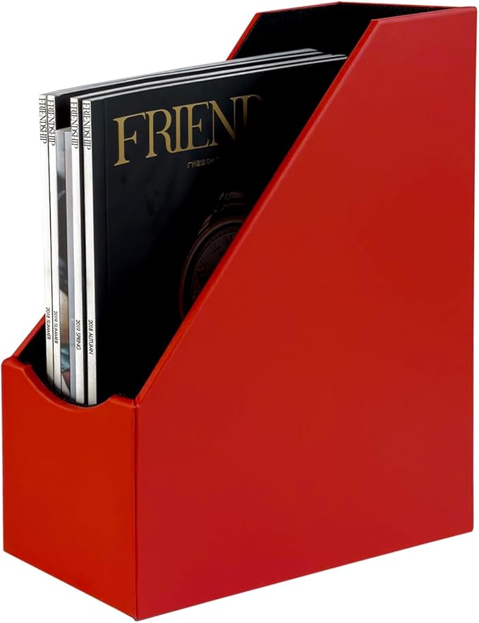 UnionBasic Magazine File Holder, Leatherette Desktop Document Organizer by UnionBasic