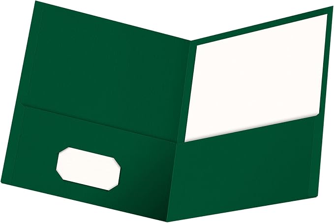 Oxford Two Pocket Folders, Textured Paper, Hunter Green, - Image 2