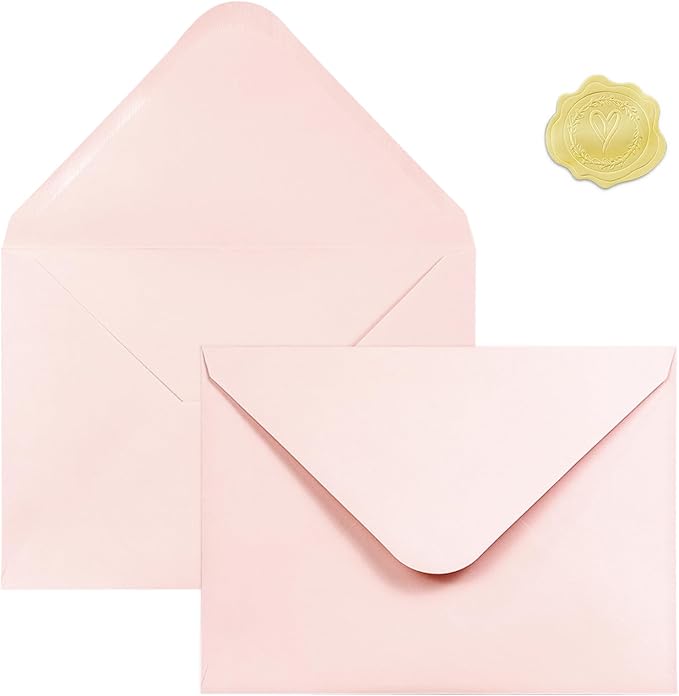 50 PCS Blush Pink Colorful A7 Envelopes by YINUOYOUJIA