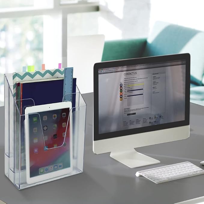 Acrimet Vertical Triple File Folder Holder Organizer, File Sorter | 3 - Image 6