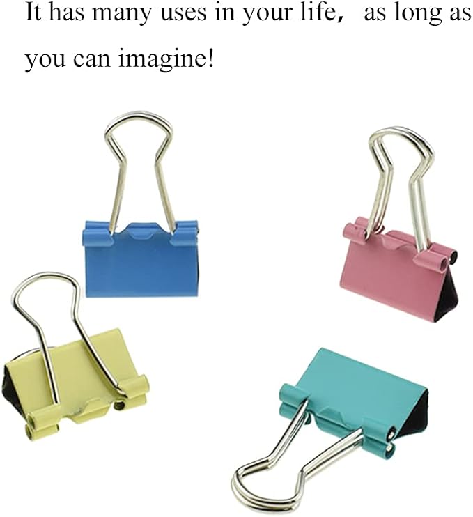 HAHIYO Binder Clips Paper Clamps Spring Steel Sturdy Small 0.75 inches Width - Image 4