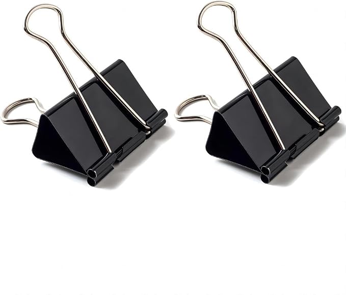 Coideal Black Binder Clips Medium, 1.25 Inch Black Metal Paper Clips 24 Pcs by Coideal