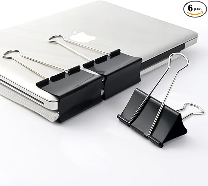 Extra Large Binder Clips 3 inch super big Binder Clips 6 Pack Big Metal Paper by Unknown