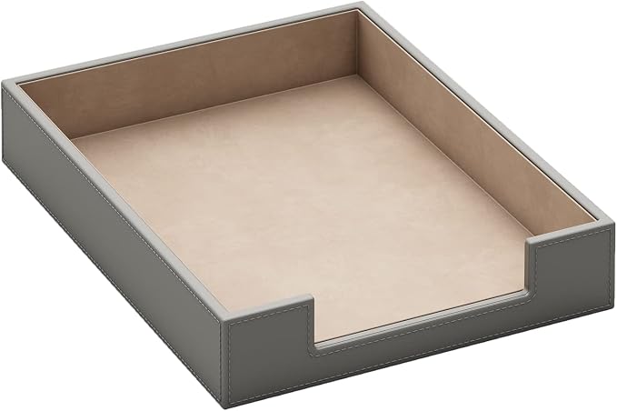 Leather Letter Tray, THIPOTEN Elegant Desk Organizer by THIPOTEN
