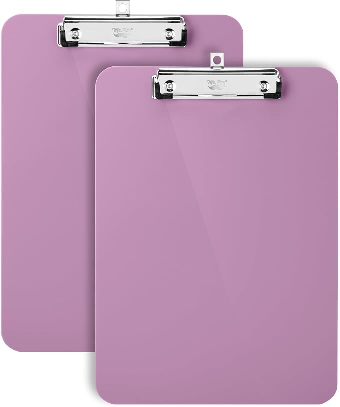 Mr. Pen- Plastic Clipboard, 12.5" x 9", 2 Pack | Lavender Mist Clipboard Plastic by MrPen
