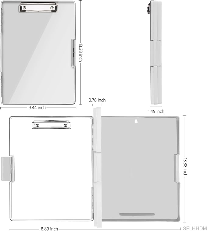 SFLHHDM Clipboard with Storage, Heavy Duty Clip Boards 8.5x11 with 2 Storage - Image 2