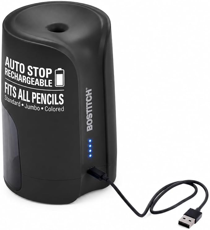 Bostitch Portable Rechargeable Battery Vertical Pencil Sharpener Helical Blade by BostitchOfficeProducts