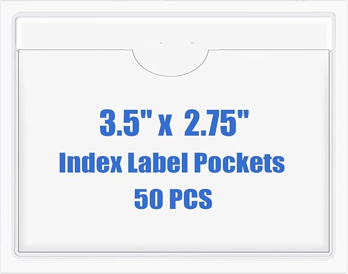 Origin-Joy 50 PCS Self-Adhesive Index Label Pockets by Origin-Joy