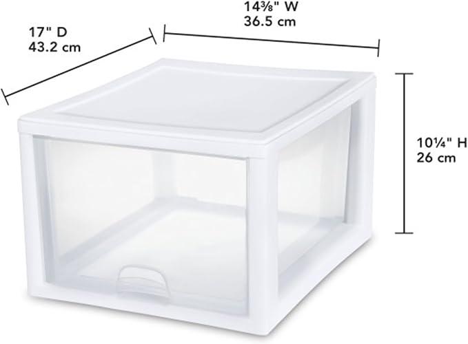 Sterilite 4-Pack Stacking Drawer, 27 Quart, Accessories, and Linens - Image 3