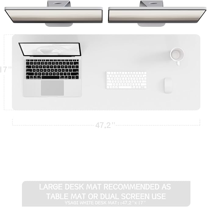 YSAGi Non-Slip Leather Desk Pad Long Size, Waterproof Laptop Computer Desk - Image 2