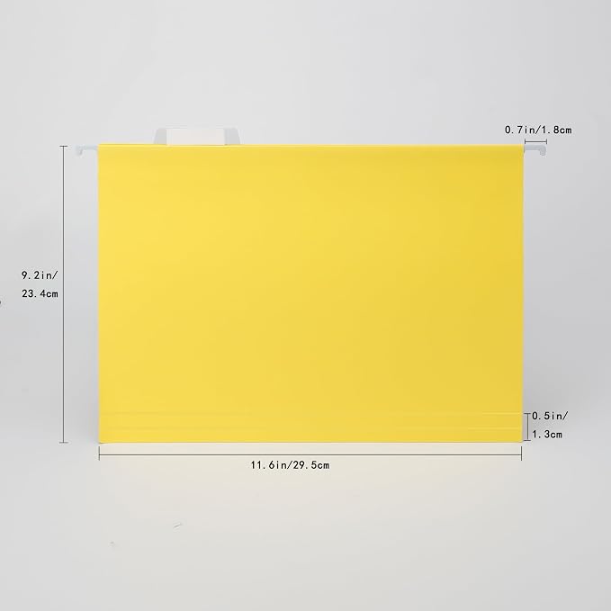 Yellow Hanging File Folders, 25 Packs Letter Size File Folder, Designed - Image 2