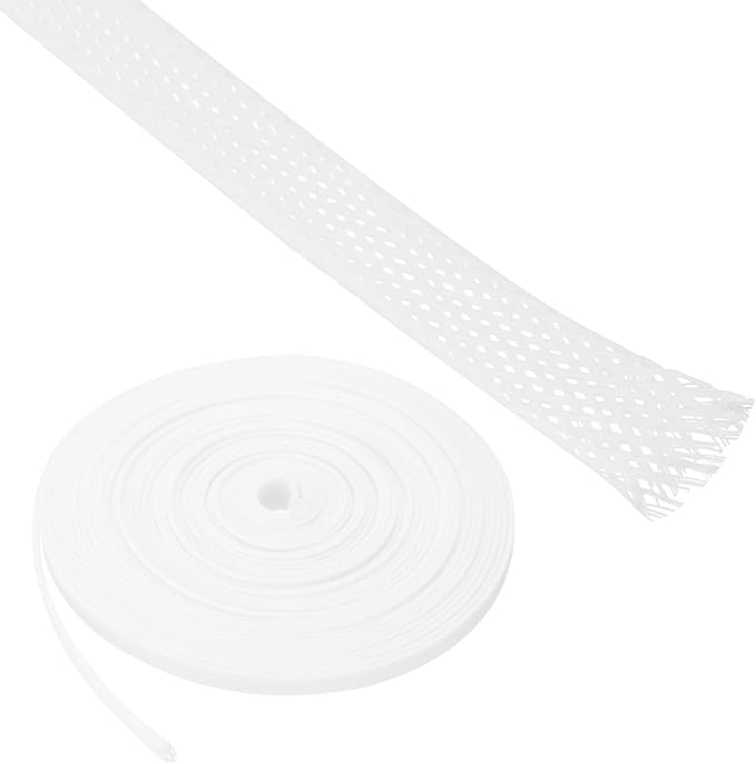 25ft PET Expandable Wire Loom 1/4 Inch, PET Braided Wire Sleeving Cable by Rebower