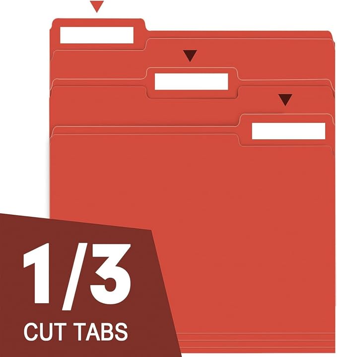 File Folder, RAZCC 150 Pack 1/3 Cut Tab File Folders Letter Size, Folders - Image 3