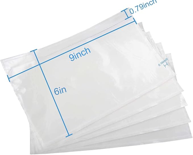 Coopaty 6" x 9" Adhesive Packing List Envelopes Clear Plastic Mailing Shipping - Image 5