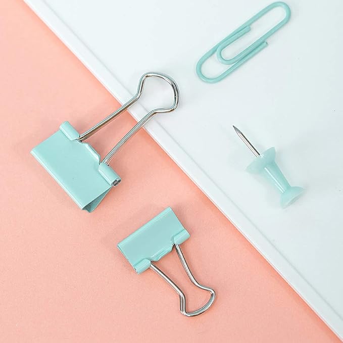 Paper Binder and Clips Set, Metal Assorted Sized Binders - Image 7