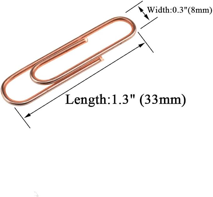 HAHIYO Paper Clips 1.3" Length Rose Gold Paperclips Vinyl Coated Prevent - Image 2