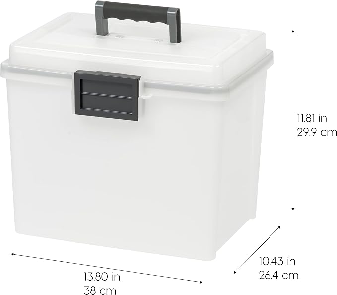 IRIS USA File Box WeatherPro Portable File Organizer Plastic File Box - Image 3