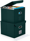 File Organizer Box with Lid, Large Hanging File Folder Organizer with Plastic by CADONO