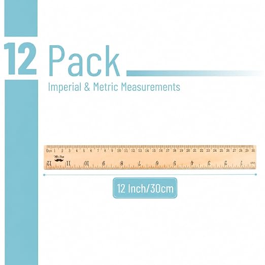 Mr. Pen- Wooden Rulers, 12 Inch, 12 Pack, Inches & Centimeters, Durable Wood - Image 2
