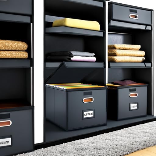 File Organizer Box with Lid, Collapsible Faux Leather Hanging File Folder Box - Image 5