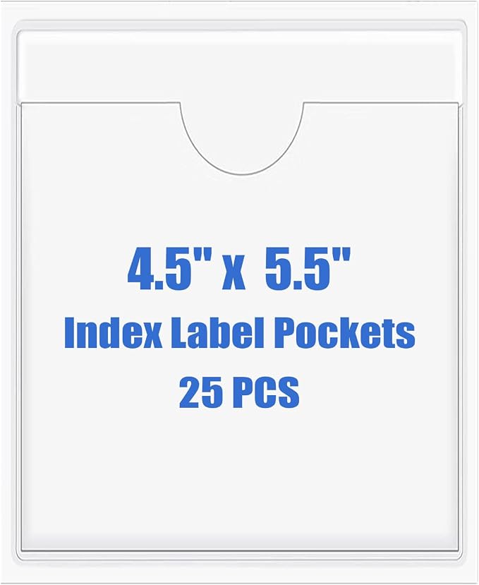 Origin-Joy 25 PCS Self-Adhesive Index Label Pockets by Origin-Joy