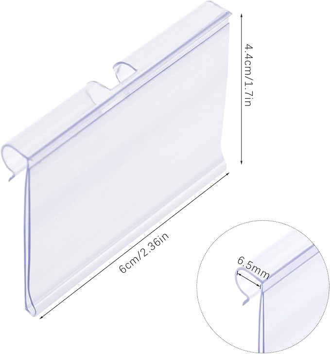Meetory 50 PCS Clear Plastic Label Holders - Image 2