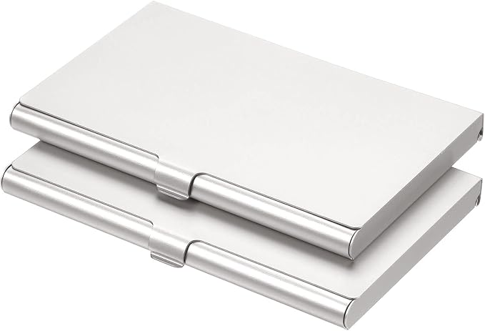 PATIKIL Business Card Holder, 2 Pieces Aluminum Alloy Flip Cover Slim Name by PATIKIL