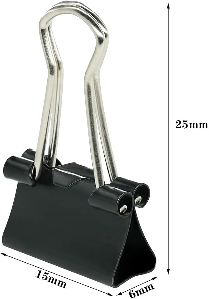 Ykimok 40Pcs Mini Binder Clips, 5/8 inch, Paper Clamps Micro Size - Image 2