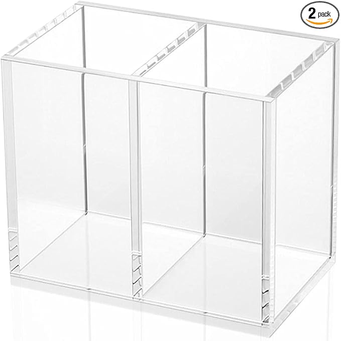 NIUBEE Acrylic Pen Holder 2 Compartments by NIUBEE