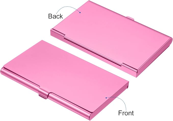 PATIKIL Business Card Holder, 2 Pieces Aluminum Alloy Flip Cover Slim Name - Image 3