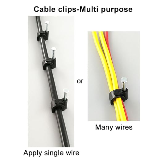 HS Cable Clips 10mm with Steel Nail 200 Pieces White，Ethernet Management U - Image 6
