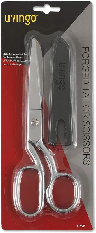 LIVINGO 8" Professional Heavy Duty Tailor Fabric Scissors, Dressmaker Sewing - Image 7