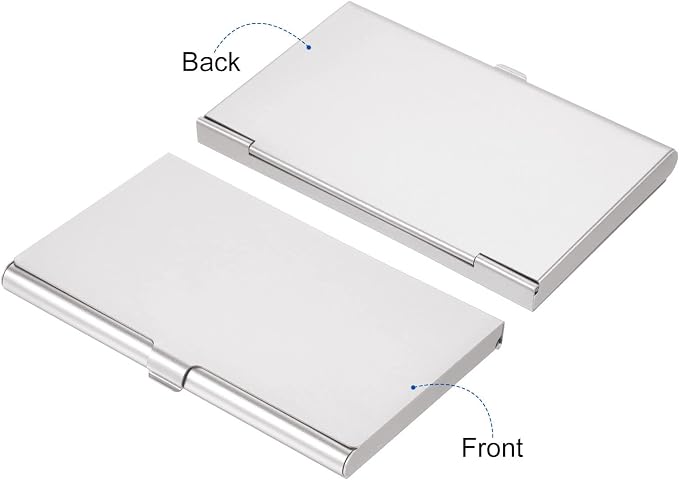 PATIKIL Business Card Holder, 2 Pieces Aluminum Alloy Flip Cover Slim Name - Image 3