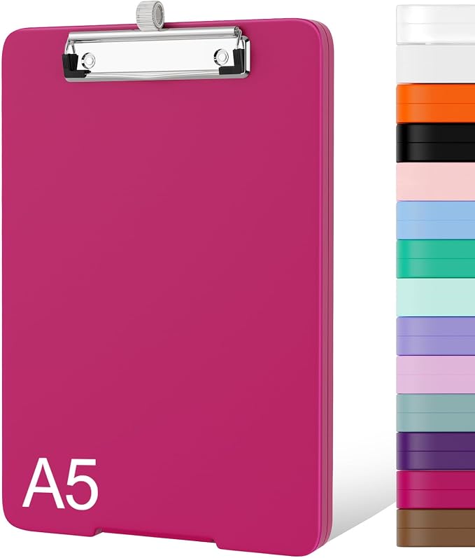 Piasoenc Small Clipboard with Storage, Clip Board with Pen Holder, School & by Piasoenc