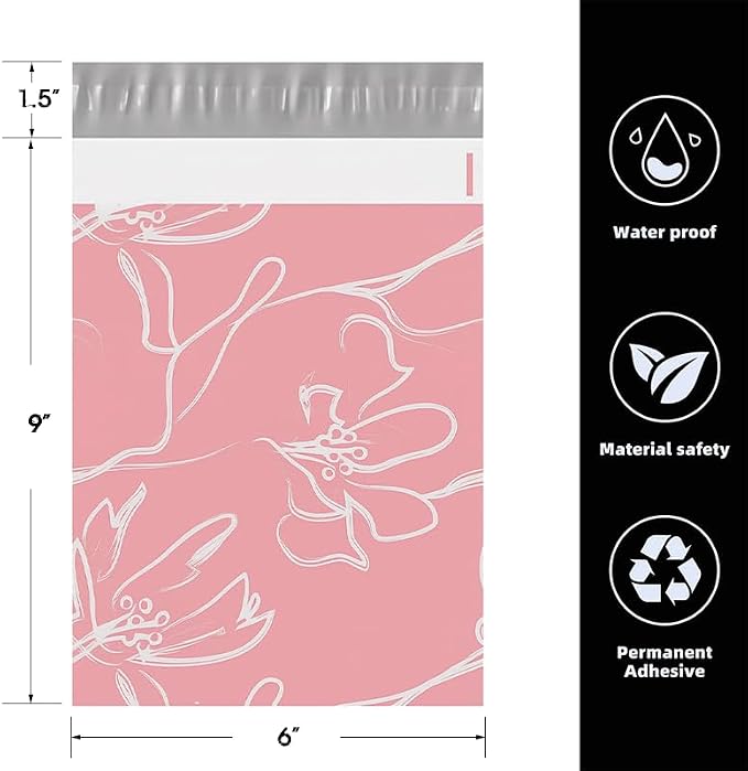 POLYSELLS 100pcs 6x9 Inches Poly Mailers Waterproof & Tear Resistant Mailing - Image 2