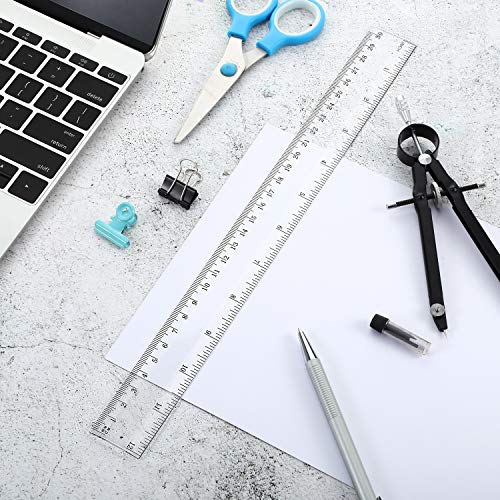 EBOOT 50 Pack Plastic Ruler 12 Inch Straight Flexible Ruler - Image 6