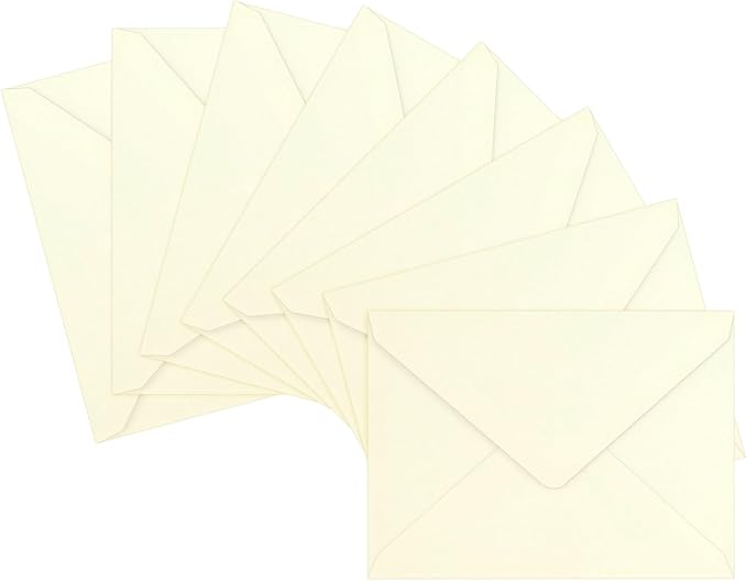 100 Pack A7 Envelopes, Ivory Greeting Card Envelopes Self Seal, 5.24 x 7.24 in by LIKAJON