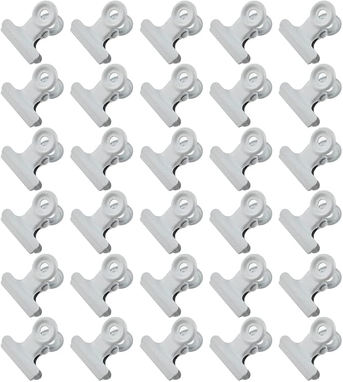 HAHIYO 0.87inch White Bulldog Clips Metal File Hinge Binder Clips Clamps Save by HAHIYO